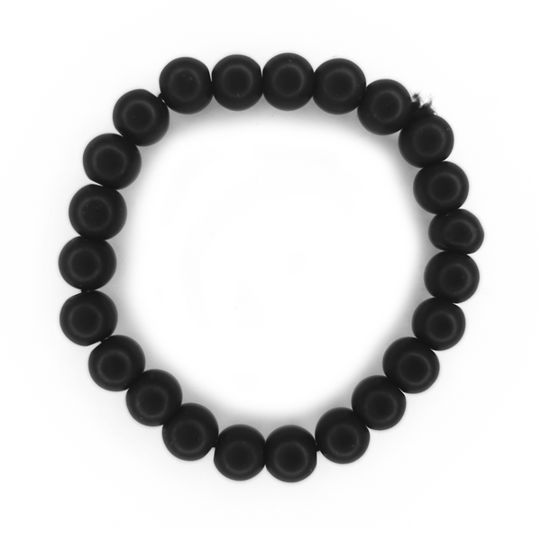 Black Matte Bead Stretch Bracelet